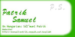 patrik samuel business card